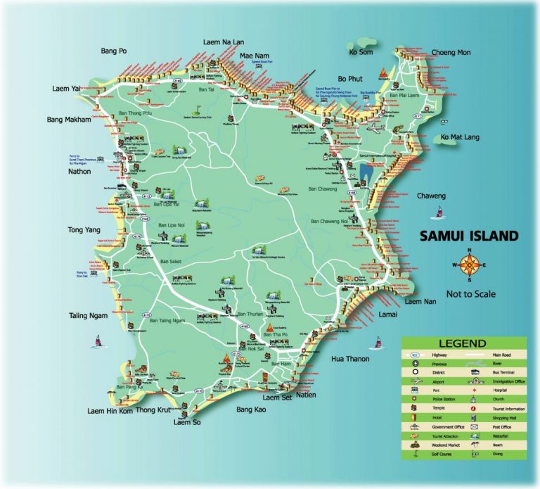 Пляжи Самуи – самый полный обзор, отметки на карте, фотографии